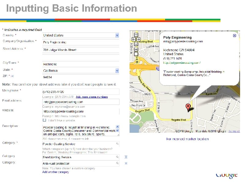 Inputting Basic Information 