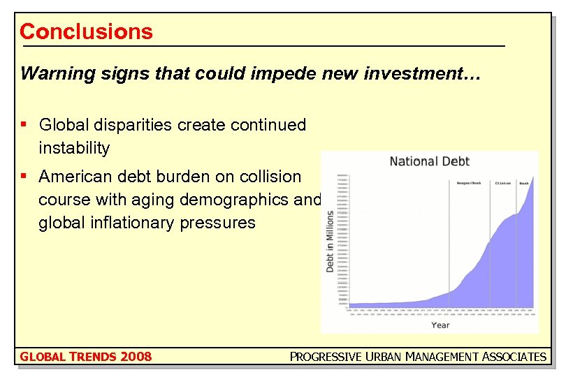 Conclusions Warning signs that could impede new investment… § Global disparities create continued instability