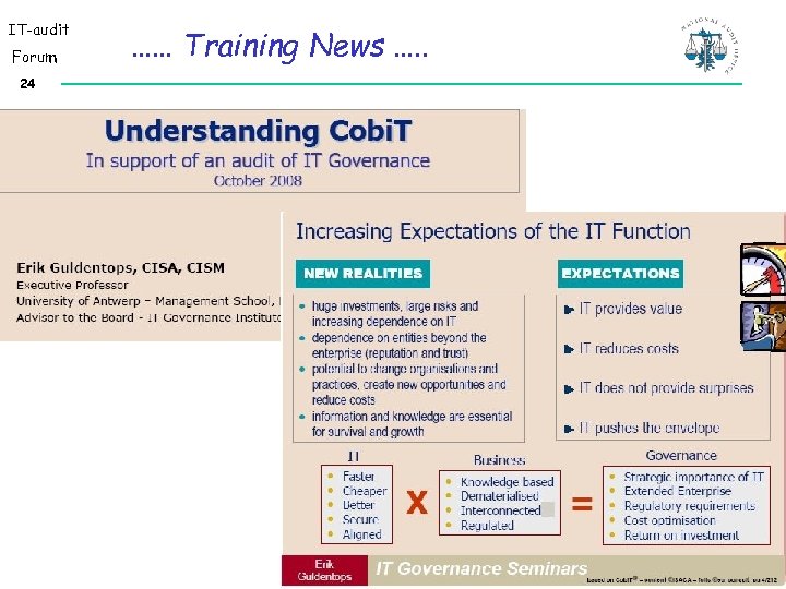 IT-audit Forum 24 …… Training News …. . 