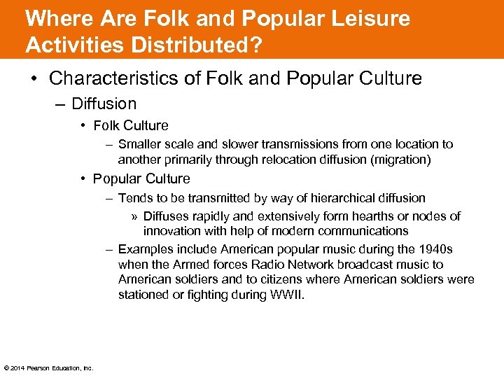 Where Are Folk and Popular Leisure Activities Distributed? • Characteristics of Folk and Popular