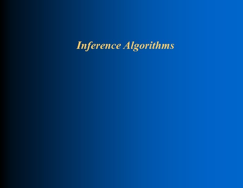Inference Algorithms 