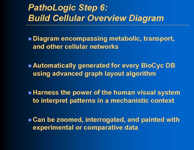 Patho. Logic Step 6: Build Cellular Overview Diagram l Diagram encompassing metabolic, transport, and