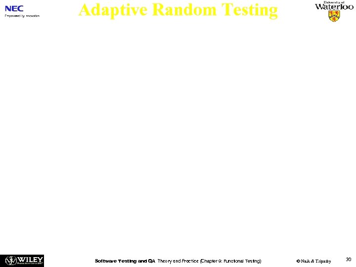 Adaptive Random Testing n n n In adaptive random testing the test inputs are