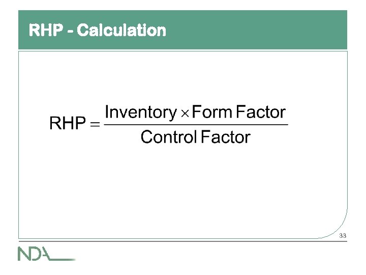RHP - Calculation 33 