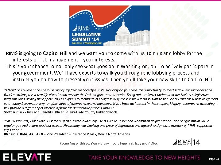 RIMS is going to Capitol Hill and we want you to come with us.