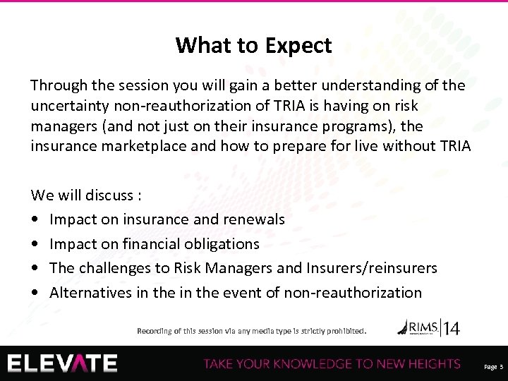 What to Expect Through the session you will gain a better understanding of the