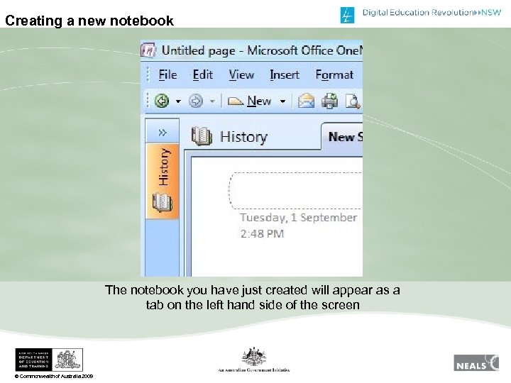 Creating a new notebook The notebook you have just created will appear as a