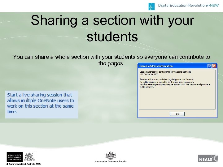 Sharing a section with your students You can share a whole section with your