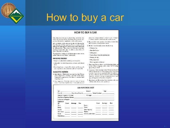 How to buy a car 41 