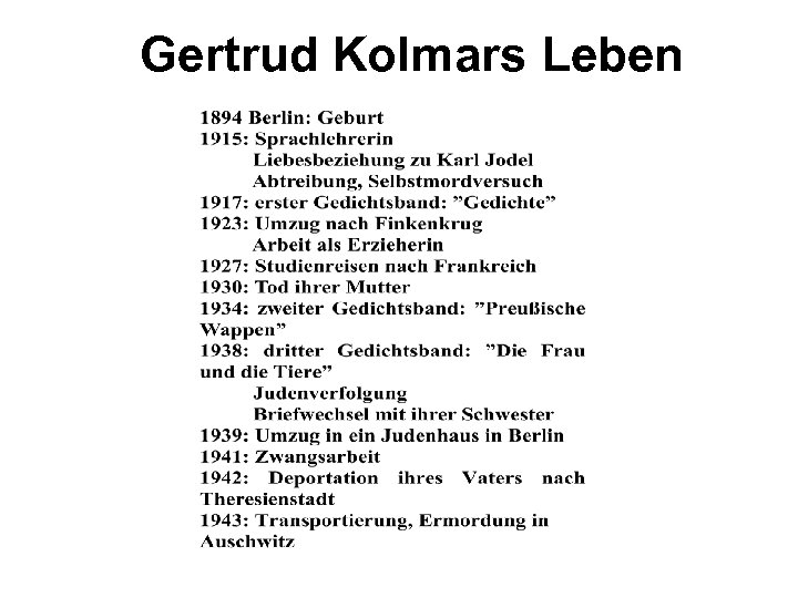 Gertrud Kolmars Leben 