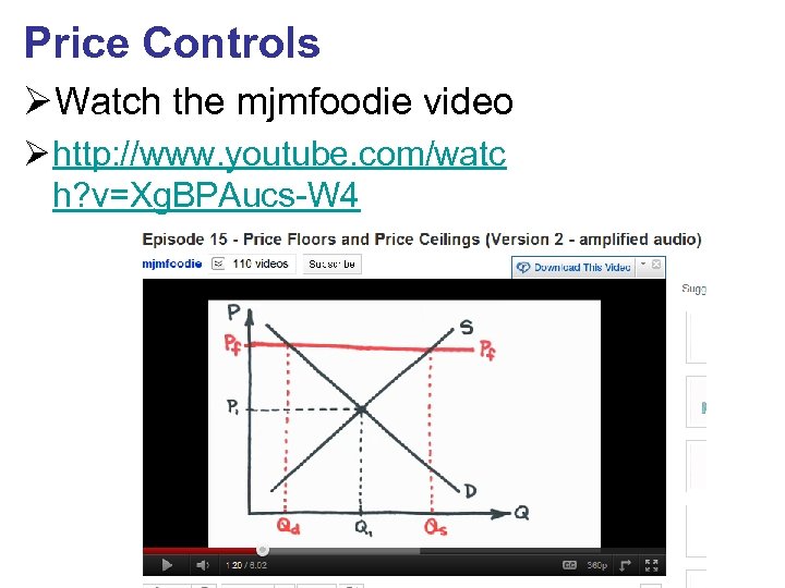 Price Controls ØWatch the mjmfoodie video Ø http: //www. youtube. com/watc h? v=Xg. BPAucs-W