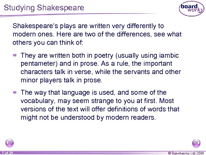 Studying Shakespeare’s plays are written very differently to modern ones. Here are two of