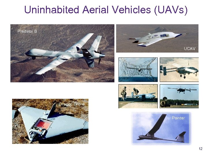 Uninhabited Aerial Vehicles (UAVs) Predator B UCAV Pioneer Dragon Drone FPASS Dragon Drone Pointer