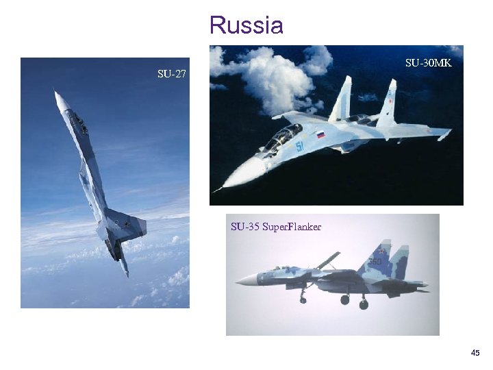 Russia SU-30 MK SU-27 SU-35 Super. Flanker 45 