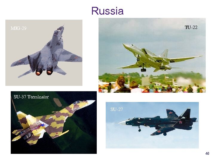 Russia TU-22 MIG-29 SU-37 Terminator SU-27 46 