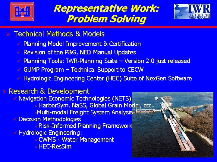 Representative Work: Problem Solving Ø Technical Methods & Models ü ü ü Ø Planning