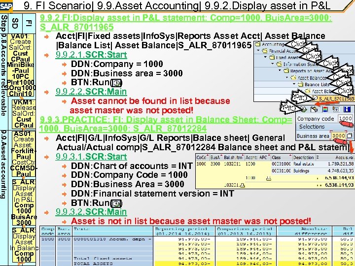9. FI Scenario| 9. 9. Asset Accounting| 9. 9. 2. Display asset in P&L