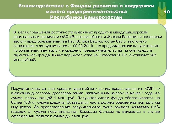 Взаимодействие с Фондом развития и поддержки малого предпринимательства Республики Башкортостан В целях повышения доступности