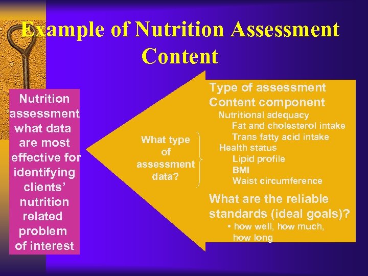 Example of Nutrition Assessment Content Nutrition assessment what data are most effective for identifying