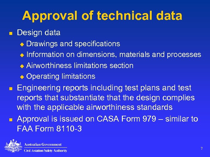 Approval of technical data n Design data Drawings and specifications u Information on dimensions,