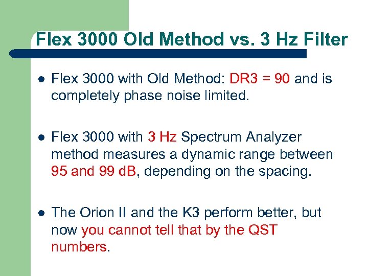 Flex 3000 Old Method vs. 3 Hz Filter l Flex 3000 with Old Method: