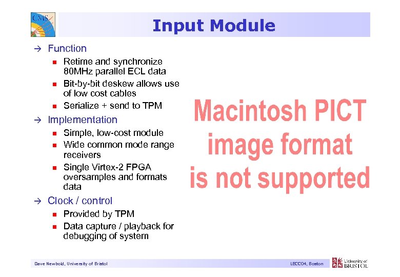 Input Module à Function n à Implementation n à Retime and synchronize 80 MHz