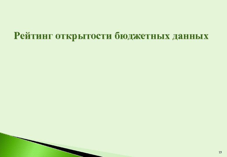 Рейтинг открытости бюджетных данных 23 