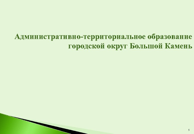 Административно-территориальное образование городской округ Большой Камень 5 