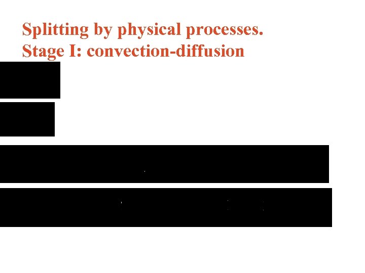 Splitting by physical processes. Stage I: convection-diffusion 