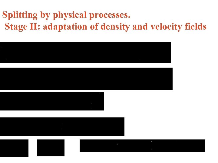 Splitting by physical processes. Stage II: adaptation of density and velocity fields 