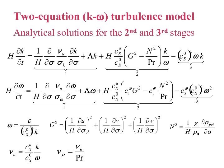 Two-equation (k- ) turbulence model Analytical solutions for the 2 nd and 3 rd