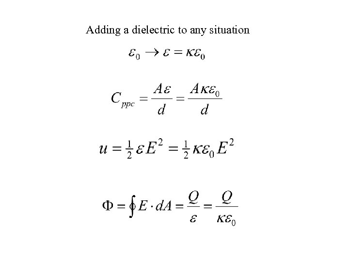 Adding a dielectric to any situation 