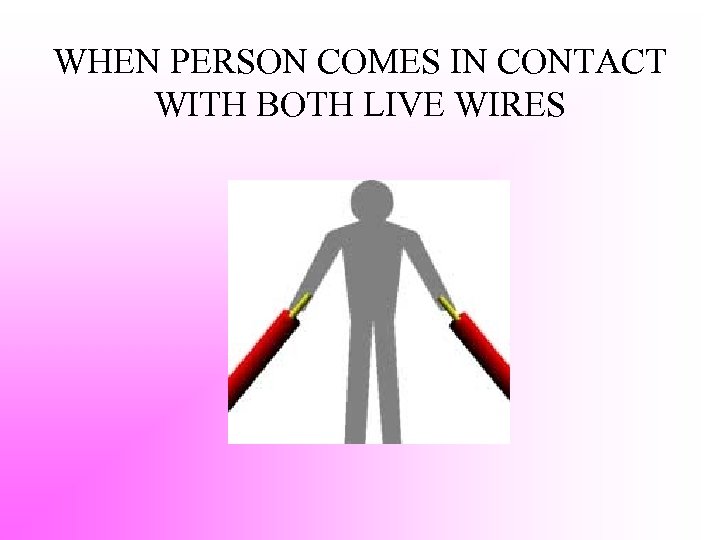 WHEN PERSON COMES IN CONTACT WITH BOTH LIVE WIRES 