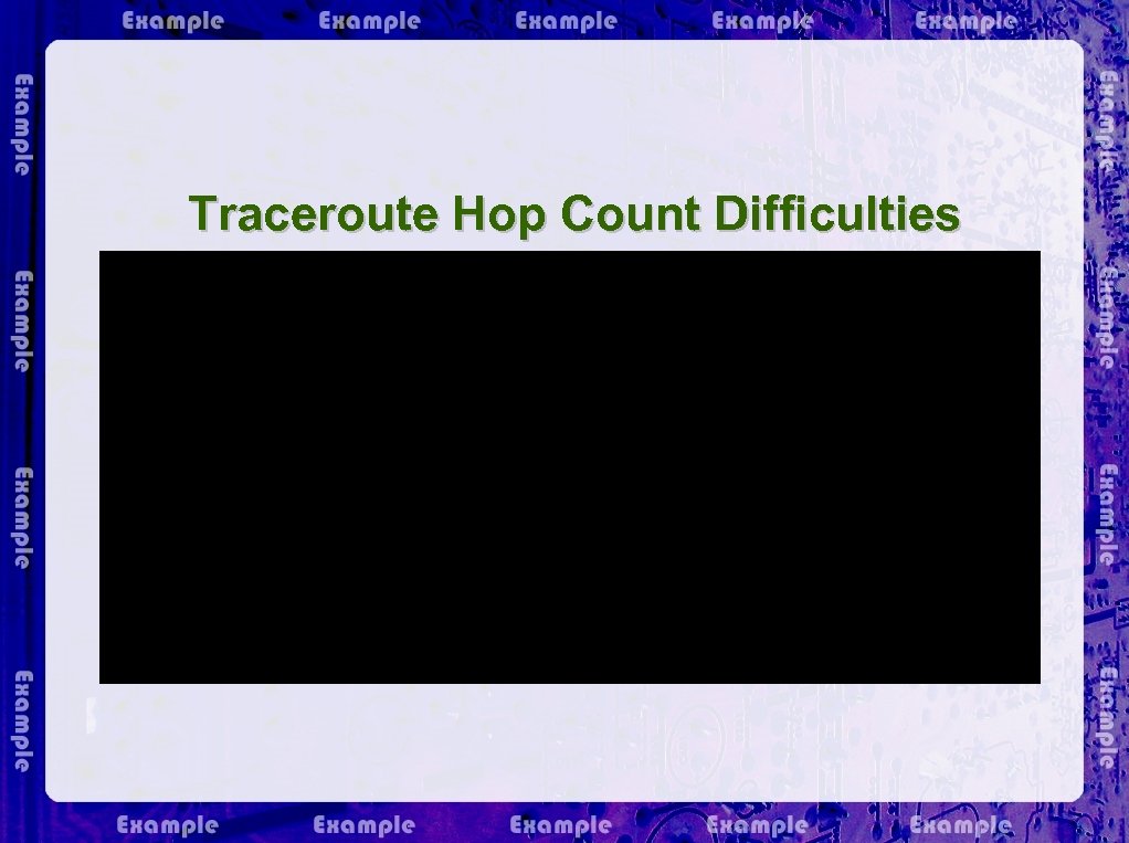 Traceroute Hop Count Difficulties 
