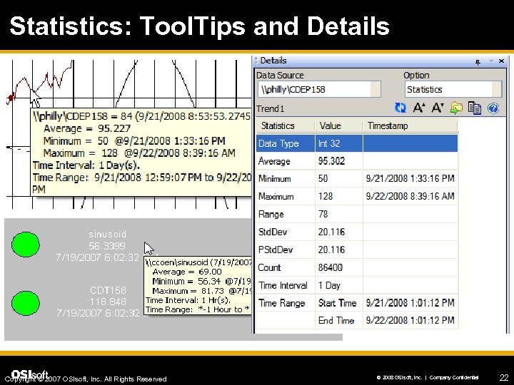 Statistics: Tool. Tips and Details Copyright © 2007 OSIsoft, Inc. All Rights Reserved ©