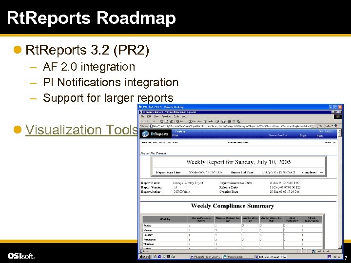 Rt. Reports Roadmap l Rt. Reports 3. 2 (PR 2) – AF 2. 0