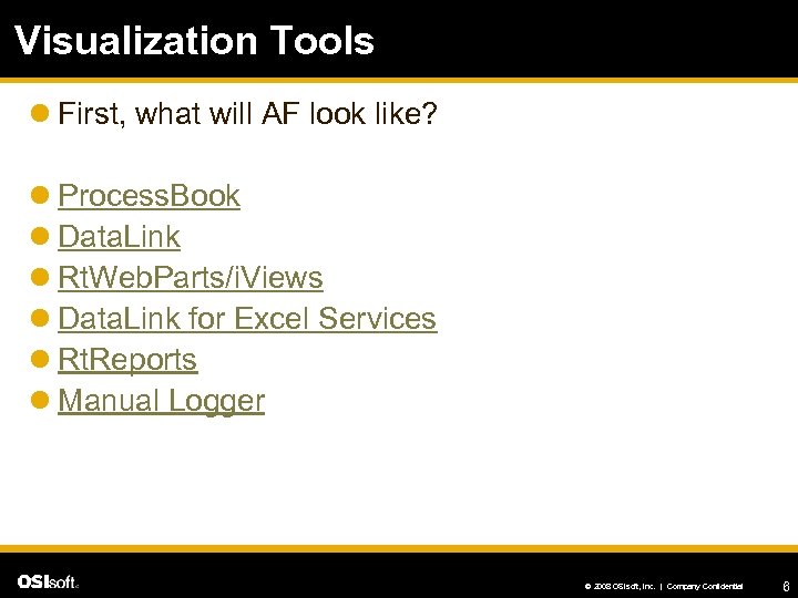 Visualization Tools l First, what will AF look like? l Process. Book l Data.