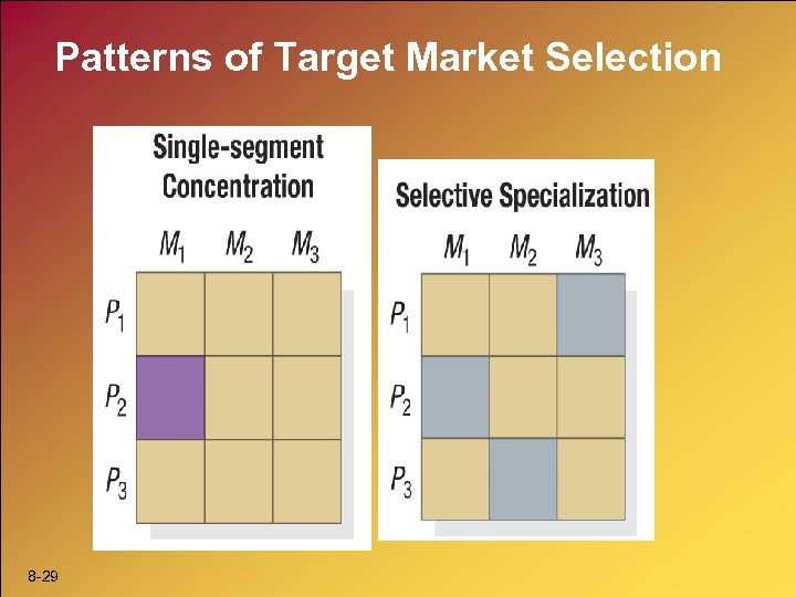 Patterns of Target Market Selection 8 -29 