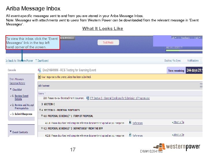 Ariba Message Inbox All event-specific messages sent to and from you are stored in