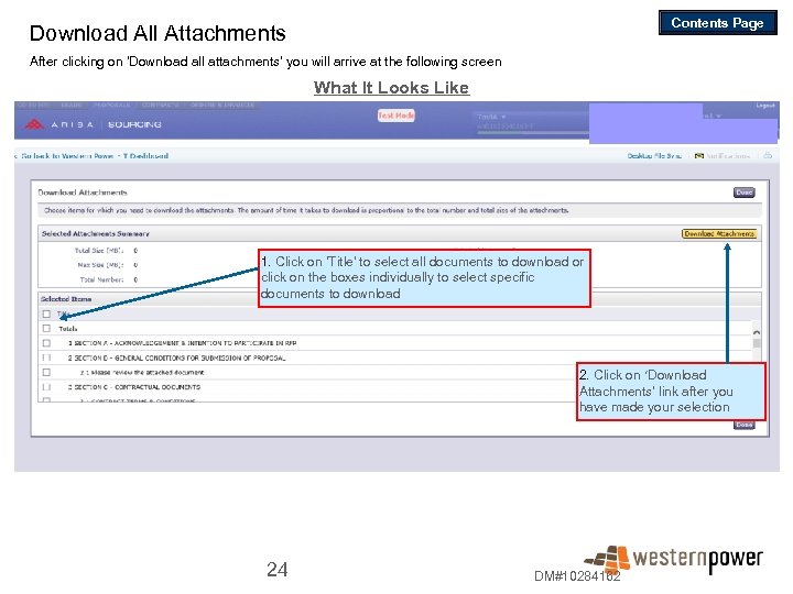Contents Page Download All Attachments After clicking on 'Download all attachments' you will arrive