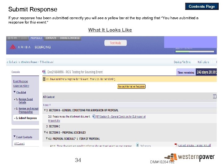 Contents Page Submit Response If your response has been submitted correctly you will see