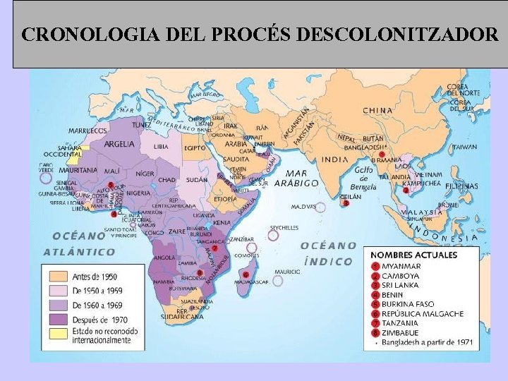 CRONOLOGIA DEL PROCÉS DESCOLONITZADOR 