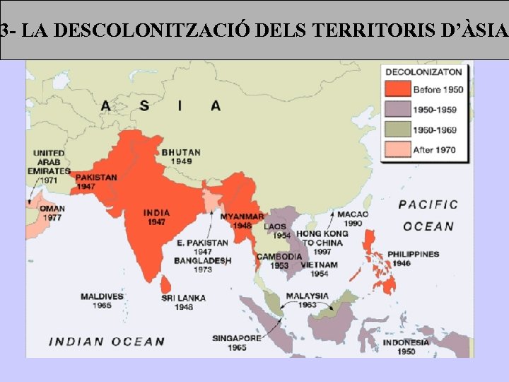 3 - LA DESCOLONITZACIÓ DELS TERRITORIS D’ÀSIA 