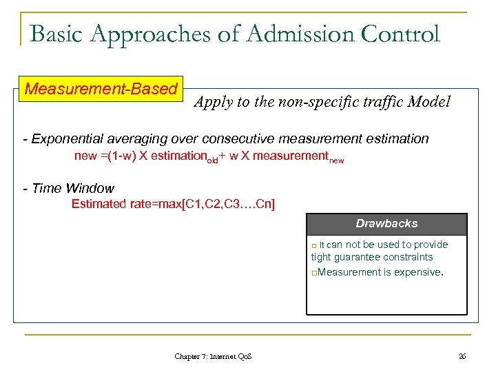 Basic Approaches of Admission Control Measurement-Based Apply to the non-specific traffic Model - Exponential