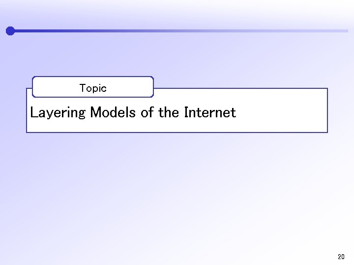 Topic Layering Models of the Internet 20 