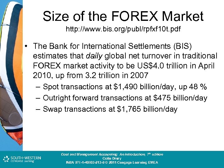 Size of the FOREX Market http: //www. bis. org/publ/rpfxf 10 t. pdf • The