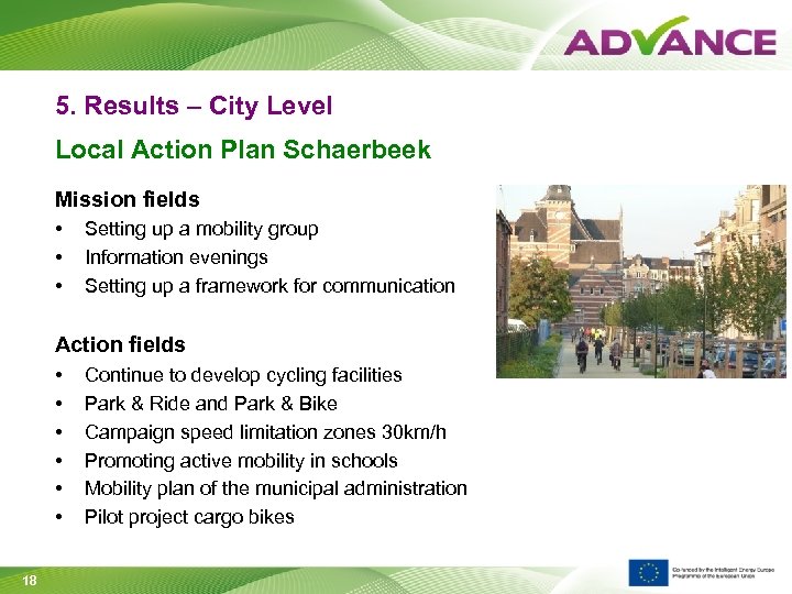 5. Results – City Level Local Action Plan Schaerbeek Mission fields • • •
