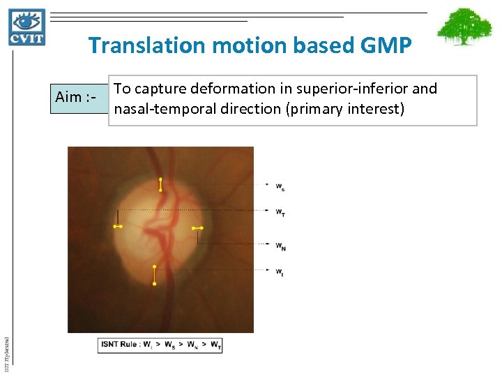 Translation motion based GMP IIIT Hyderabad Aim : - To capture deformation in superior-inferior