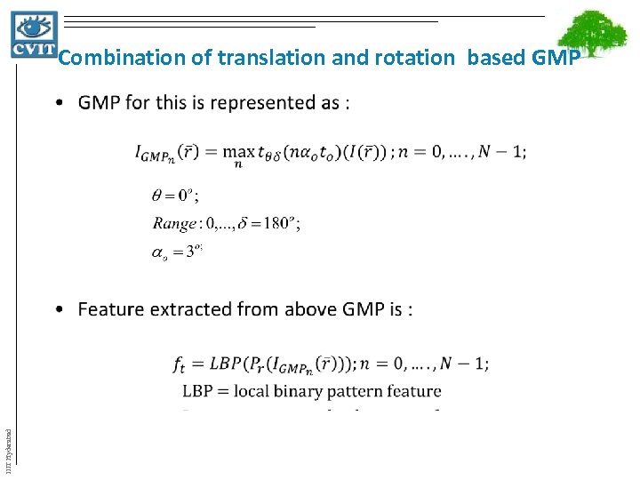 Combination of translation and rotation based GMP IIIT Hyderabad • 
