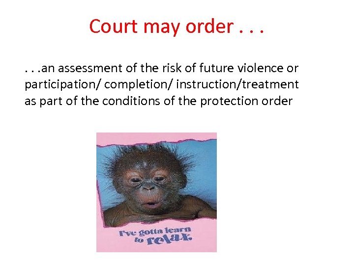 Court may order. . . an assessment of the risk of future violence or